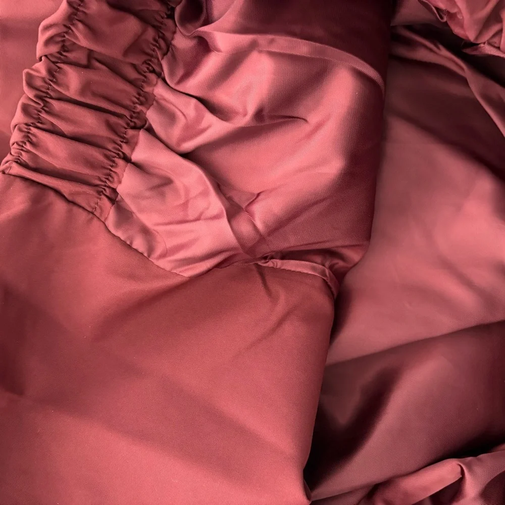 Commense Vintage Loose Trench Coat In Burgundy Size L NWT - Picture 14 of 14